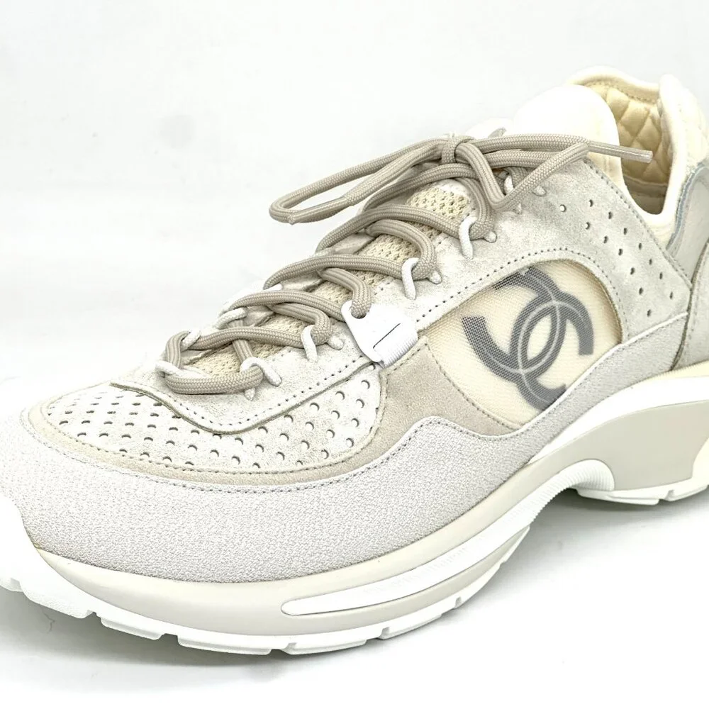 CHANEL 23S 2023 Suede Fabric Mesh CC Sport Sneakers Kicks Shoes Trainers - Picture 4 of 15
